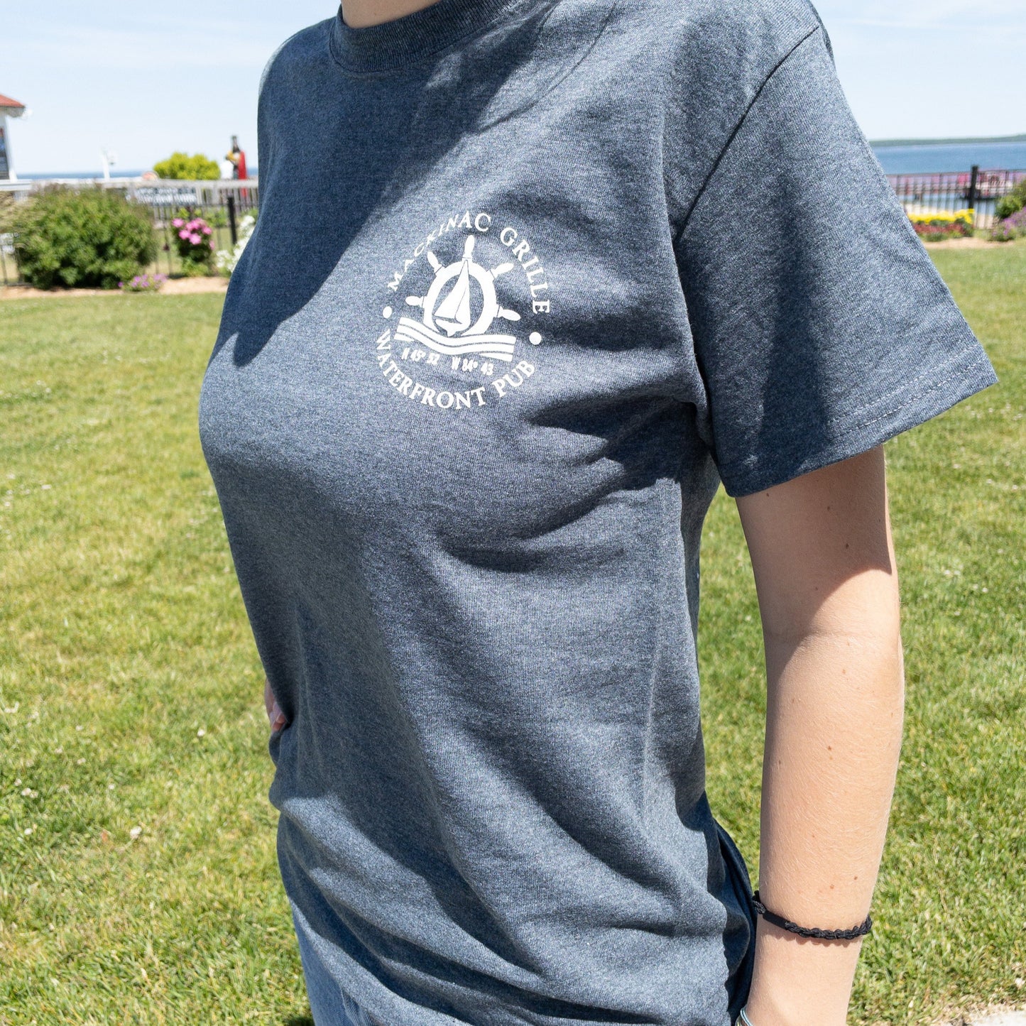 Mackinac Grille Unisex T-Shirt Heather Gray