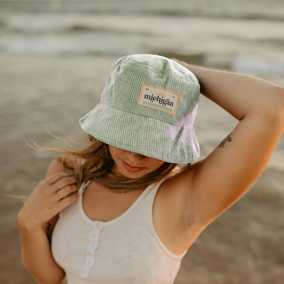 Michigan Patch Corduroy Bucket Hat