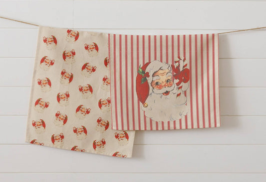 Tea Towels - Vintage Santa