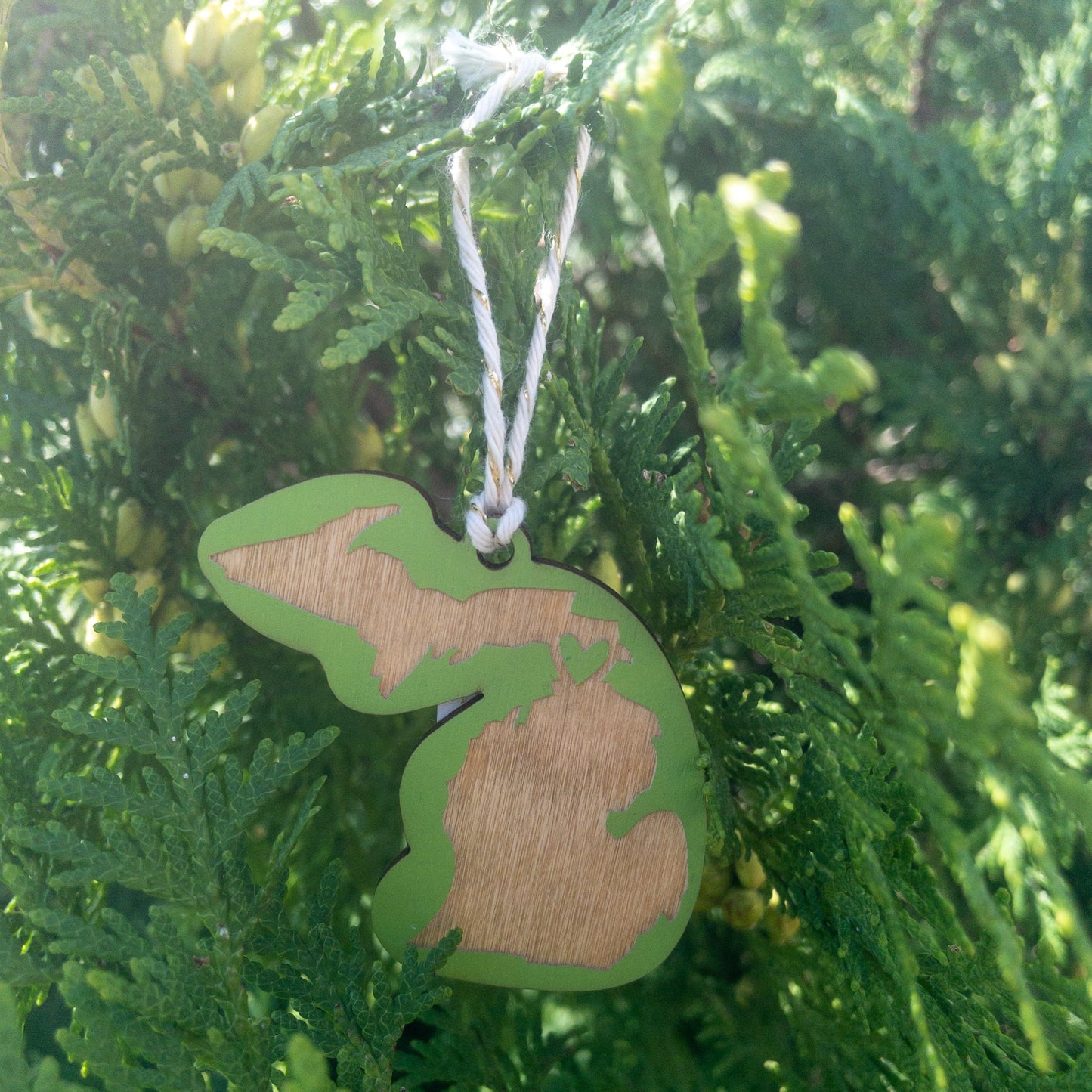 Wooden Michigan Ornament