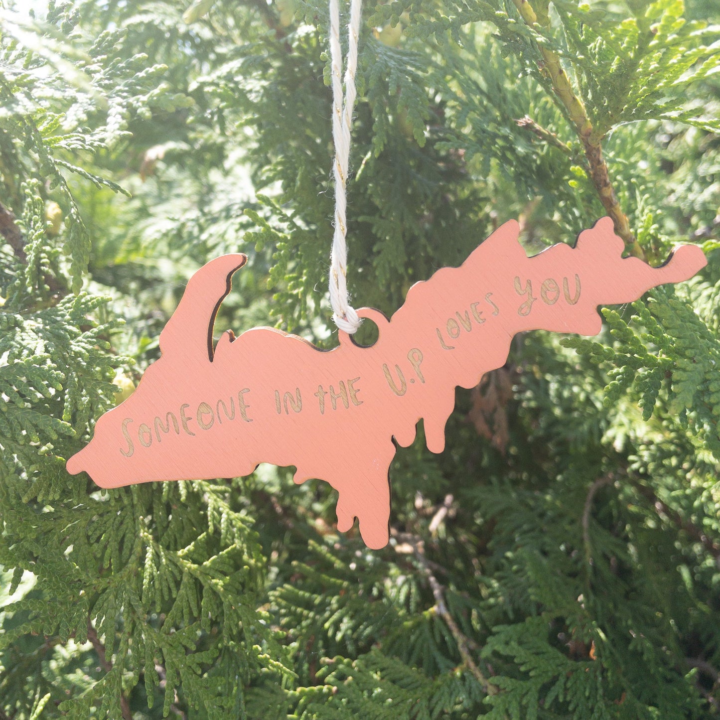 Wooden Michigan Ornament