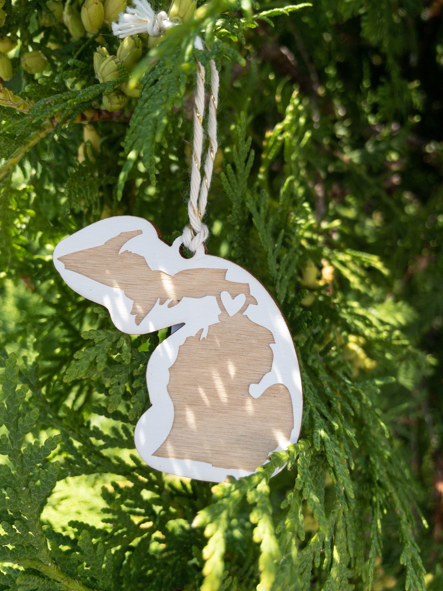 Wooden Michigan Ornament
