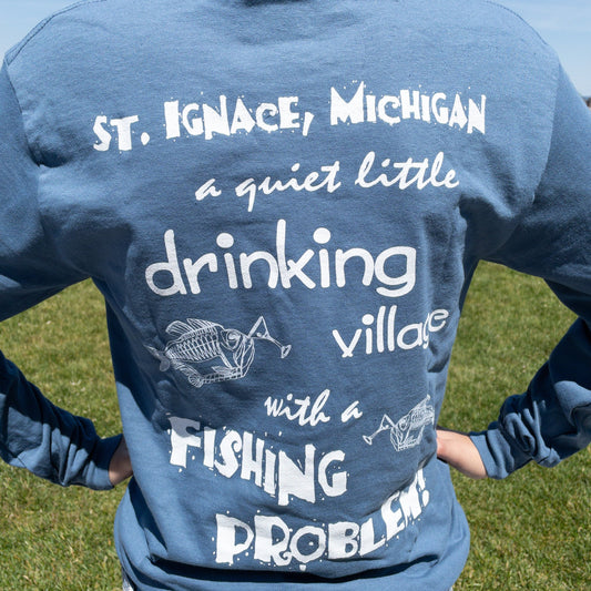 Mackinac Grille Unisex Long Sleeve Shirt I Indigo Blue