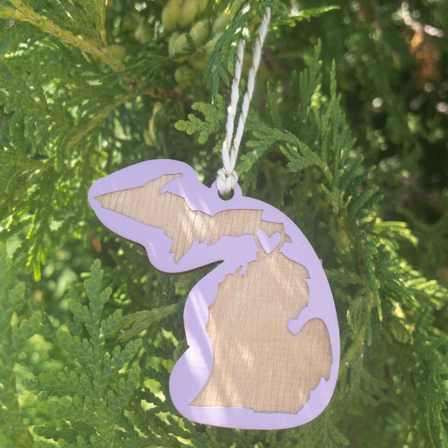 Wooden Michigan Ornament