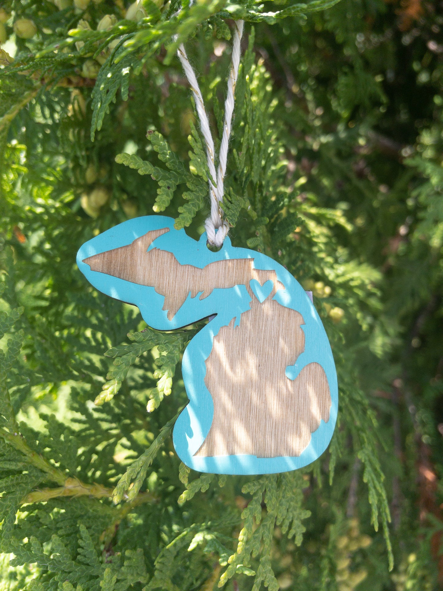 Wooden Michigan Ornament