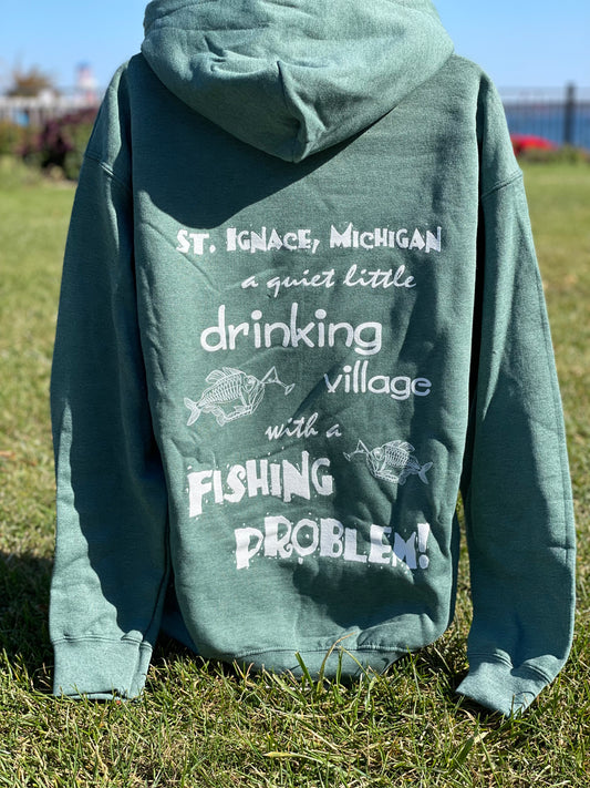 Mackinac Grille Heather Green Hoodie